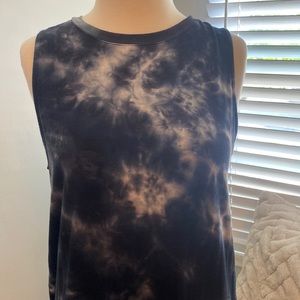 Lulus Feeling Amazing Blue Tie-Dye Sleeveless Shift Dress Size Small